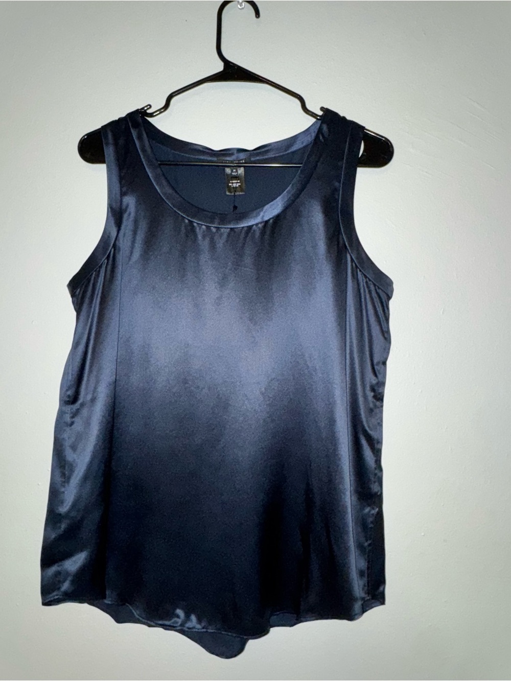 Lafayette 148 New York Navy Satin Sleeveless Cami
